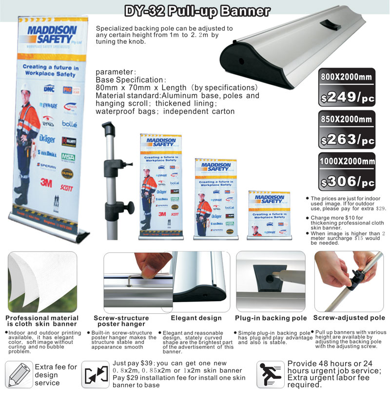 DY-32 DELUXE PULL UP BANNER